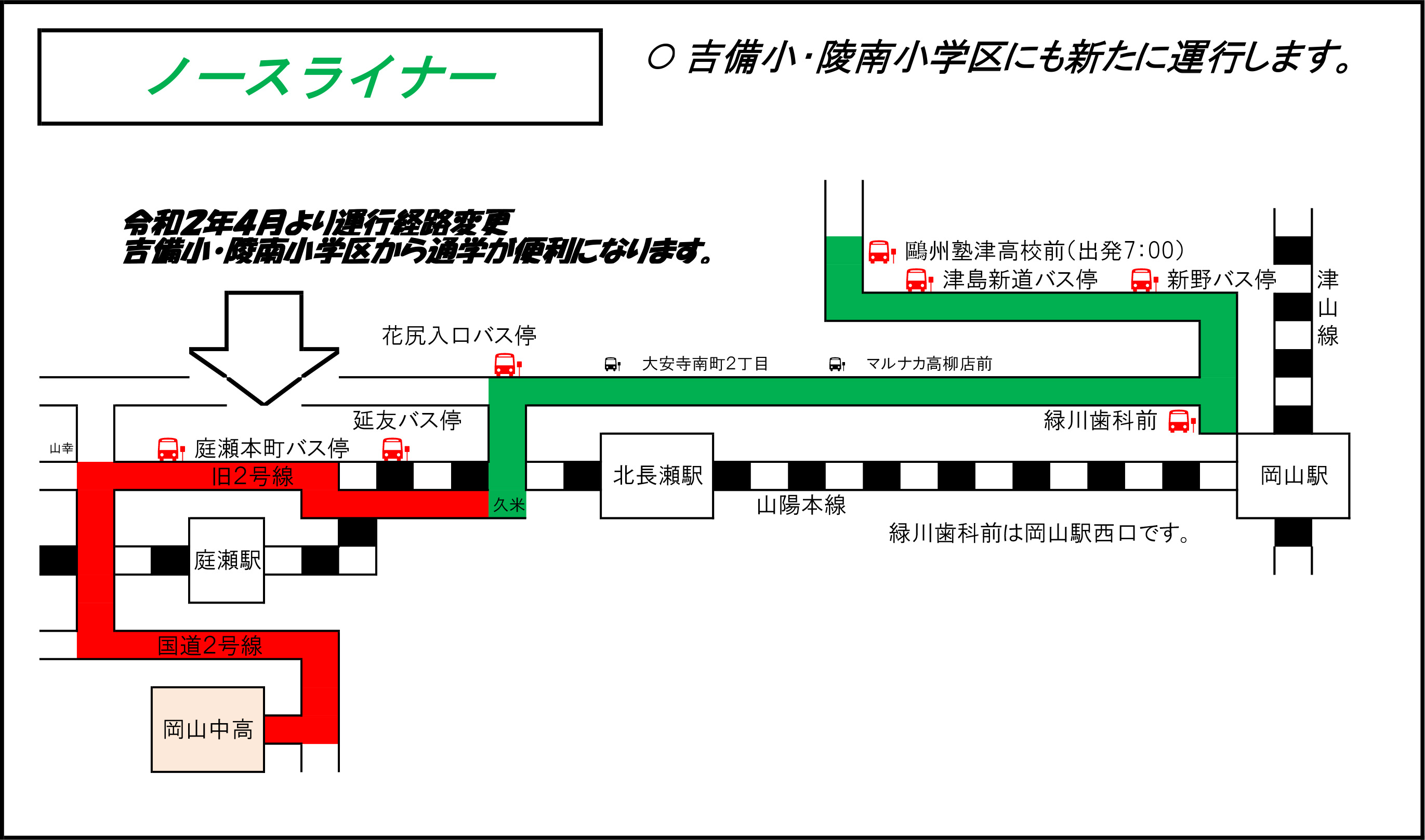 ノースライナー路線図