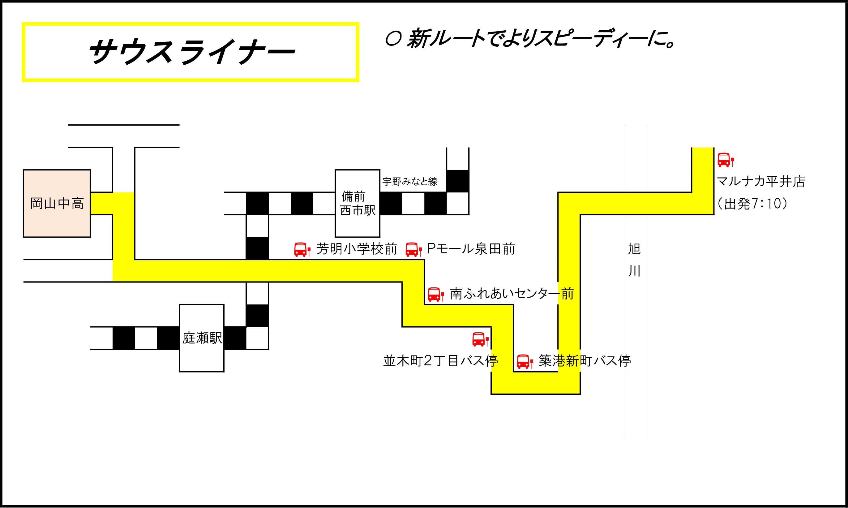 サウスライナー路線図